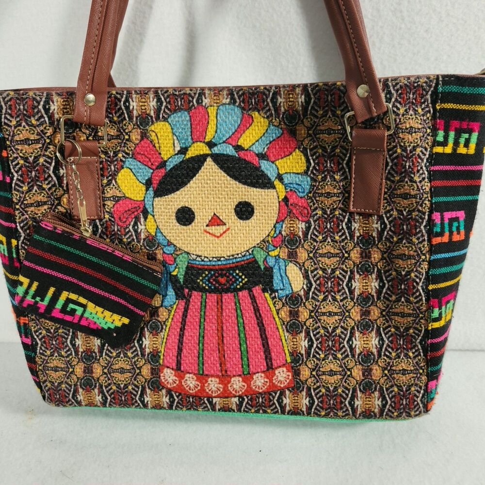 Mexican Artesania Frida Kahlo Handbag purse Mochilas Female Artist Bag